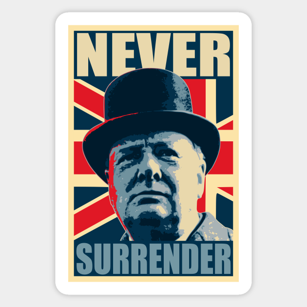 Winston Churchill Never Surrender Propaganda Poster Pop Art Winston